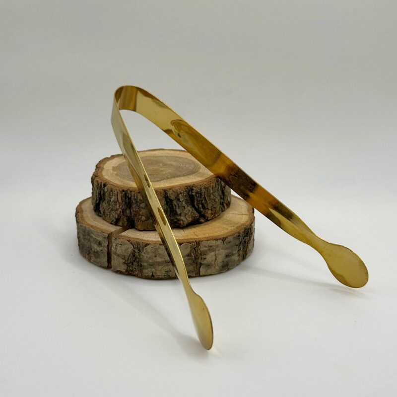 Pince à charbon et encens de 15 cm couleur dorée